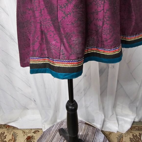NWT Pothy's Purple Orange Floral Embroidered Ethnic Boho Babydoll Blouse Size XL - Picture 5 of 14
